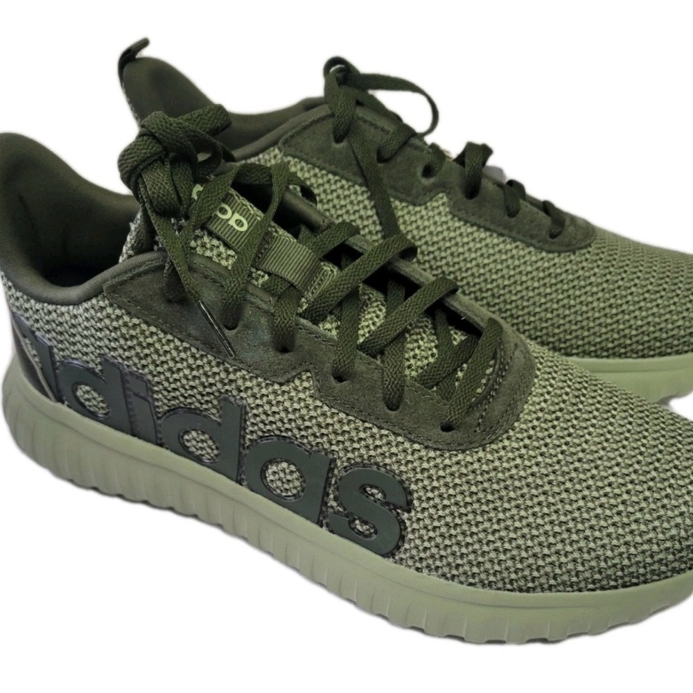 MENS NWT ADIDAS GREEN OLIVE KAPTIR BASE RUNNING WORKOUT EVERY DAY SHOE SIZE 10 - Picture 2 of 10